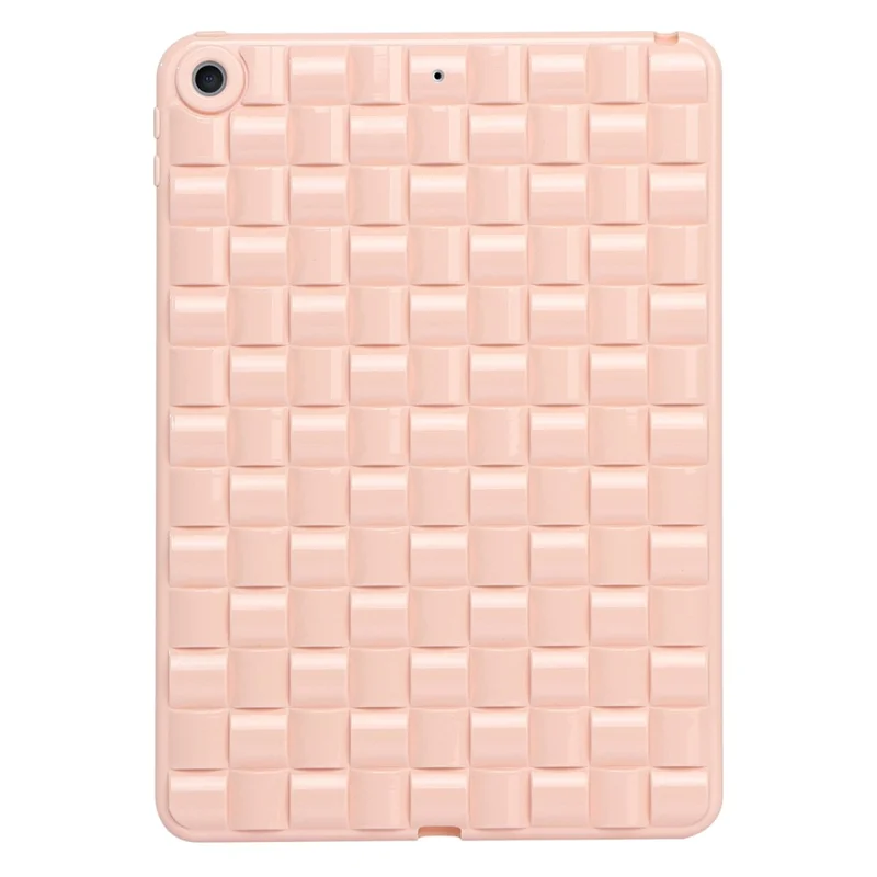 For iPad 10.2 (2021) / (2019) / (2020) Soft TPU Case Protective Tablet Cover Woven Texture Anti-Slip Case - Pink