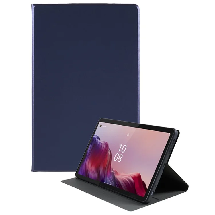 Para Lenovo Tab M9 PU Catulho de Complato de Catura do Tapla Dobrilho - Azul