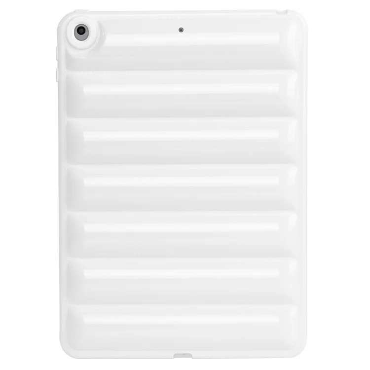 Para iPad 9.7-polegadas (2017) / (2018) / iPad 5 / 6 Tablet Case Candy Color Down Jacket Texture TPU Cover - Branco