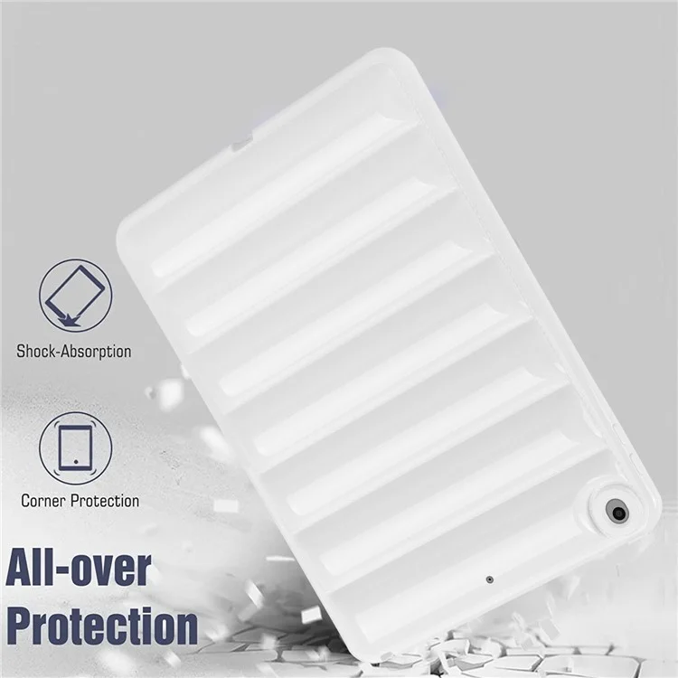 Para iPad 9.7-polegadas (2017) / (2018) / iPad 5 / 6 Tablet Case Candy Color Down Jacket Texture TPU Cover - Branco