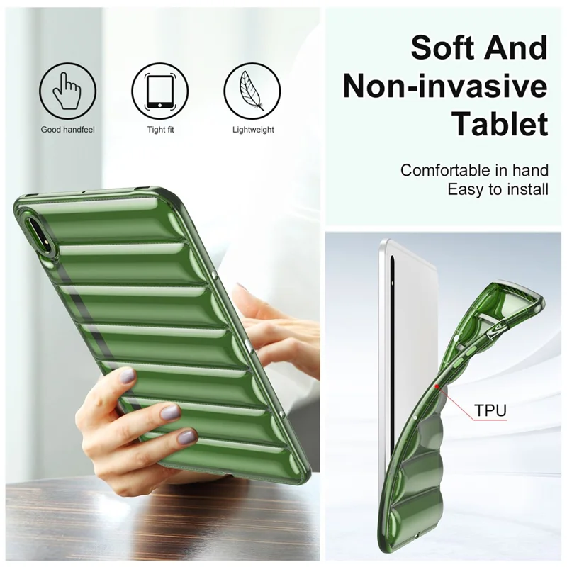 For Samsung Galaxy Tab S7 T870 / Tab S8 X700 Tablet Case Down Jacket Design Soft Touch TPU Cover - Grey