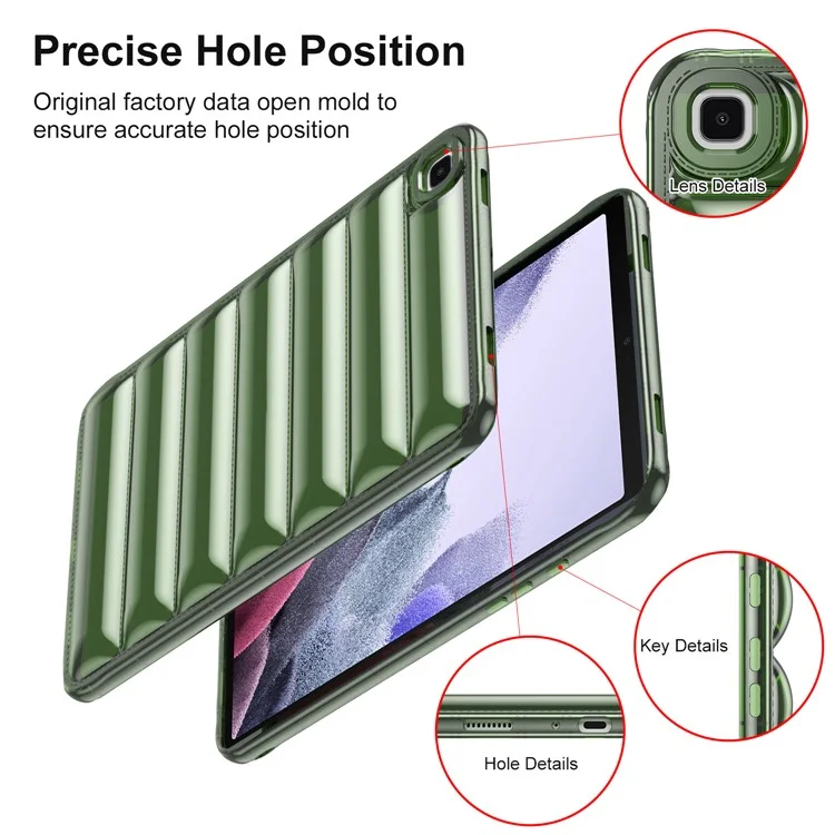 For Samsung Galaxy Tab A7 10.4 (2020) / (2022) T505 T500 TPU Tablet Case Down Jacket Design Anti-Scratch Cover - Green