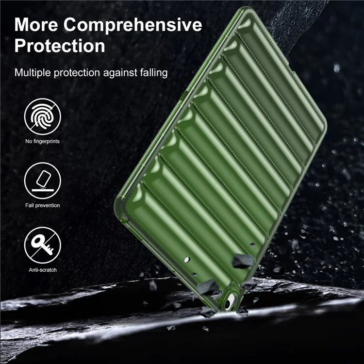 Pour iPad Air 10,5 pouces (2019) Down Jacket Design Tablet Case Soft TPU Shockproof Cover - Vert