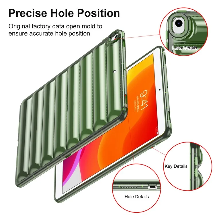 Pour iPad Air 10,5 pouces (2019) Down Jacket Design Tablet Case Soft TPU Shockproof Cover - Vert