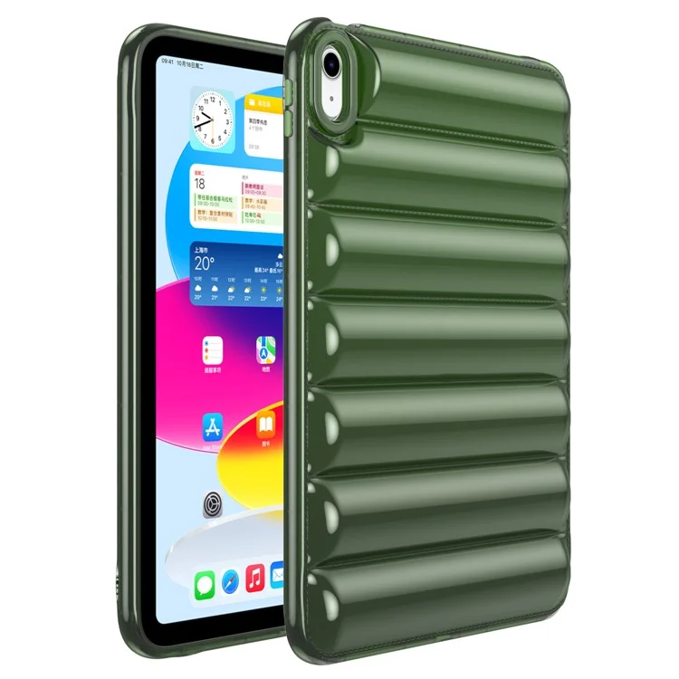 Pour iPad Air (2020) / (2022) Coque de protection TPU Absorption des chocs Conception de veste matelassée Housse de tablette - Vert