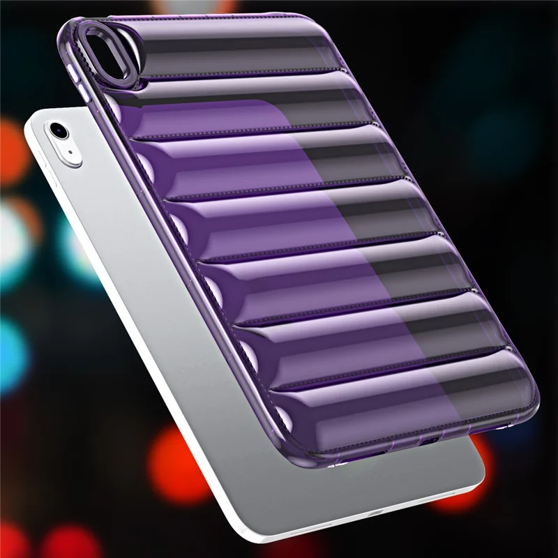 For iPad Air (2020) / (2022) TPU Shock Absorption Case Soft Touch Down Jacket Design Tablet Cover - Purple