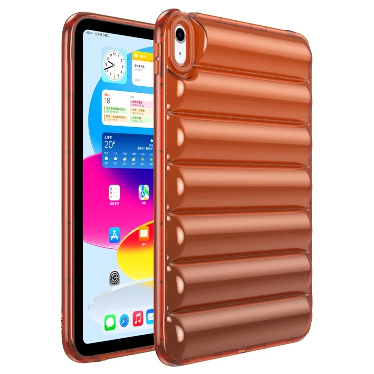 For iPad Air (2020) / (2022) TPU Shock Absorption Case Soft Touch Down Jacket Design Tablet Cover - Orange