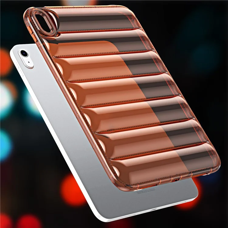 For iPad Air (2020) / (2022) TPU Shock Absorption Case Soft Touch Down Jacket Design Tablet Cover - Orange