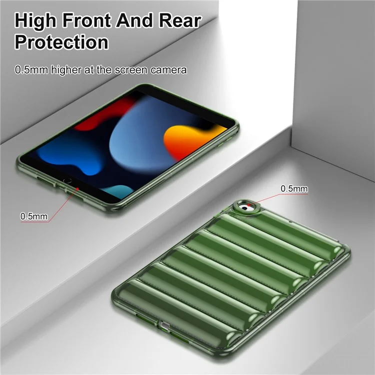 For iPad mini 4 / mini (2019) 7.9 inch TPU Tablet Case Soft Puffer Down Jacket Design Back Cover - Green