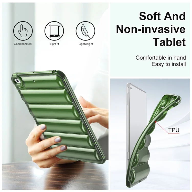 Pour iPad mini 4 / Mini (2019) 7,9 Pouces TPU Tablet Case Puffer Puffer Down Down Design Back Cover - Vert