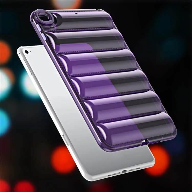 For iPad mini 4 / mini (2019) 7.9 inch TPU Tablet Case Soft Puffer Down Jacket Design Back Cover - Purple