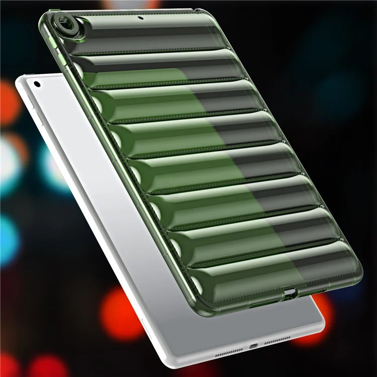 For iPad 9.7-inch (2017) / (2018) Dustproof Soft TPU Tablet Case 3D Puffer Down Jacket Design Cover - Green
