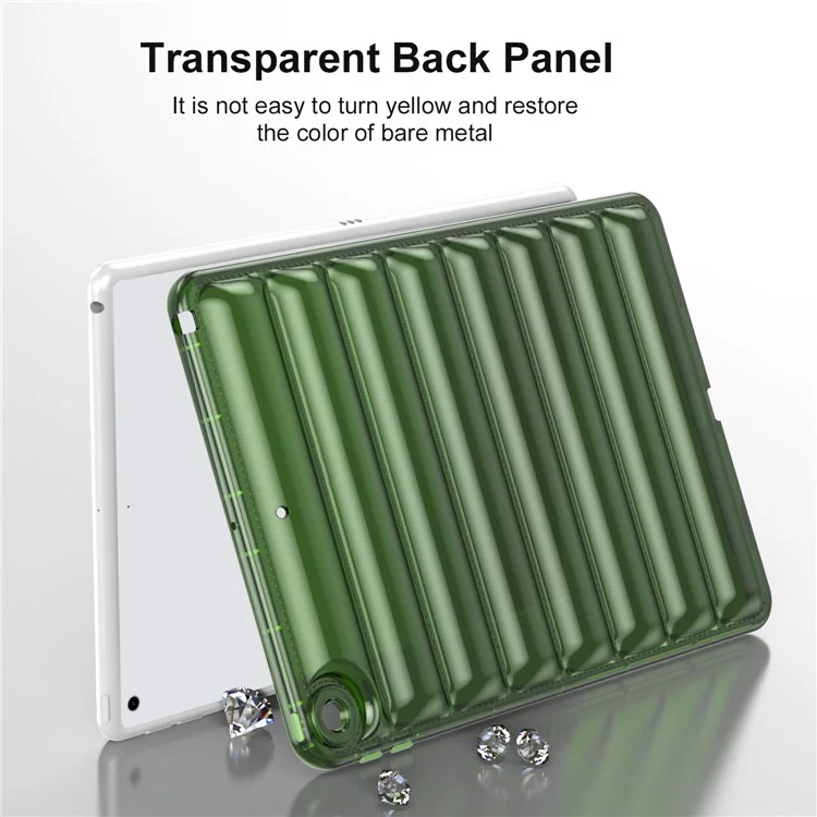 For iPad 9.7-inch (2017) / (2018) Dustproof Soft TPU Tablet Case 3D Puffer Down Jacket Design Cover - Green