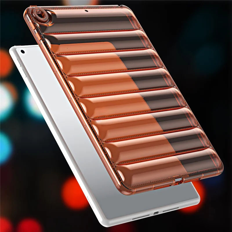 For iPad 9.7-inch (2017) / (2018) Dustproof Soft TPU Tablet Case 3D Puffer Down Jacket Design Cover - Orange