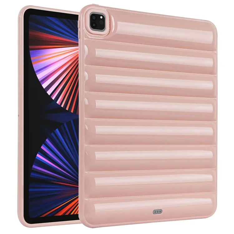 Para Ipad Pro 12.9 (2021) /(2020) /(2022) Capacitación de Capas de Cáscara a Prueba de Amortiguadores Textura de la Chaqueta Suave TPU Suave - Rosa