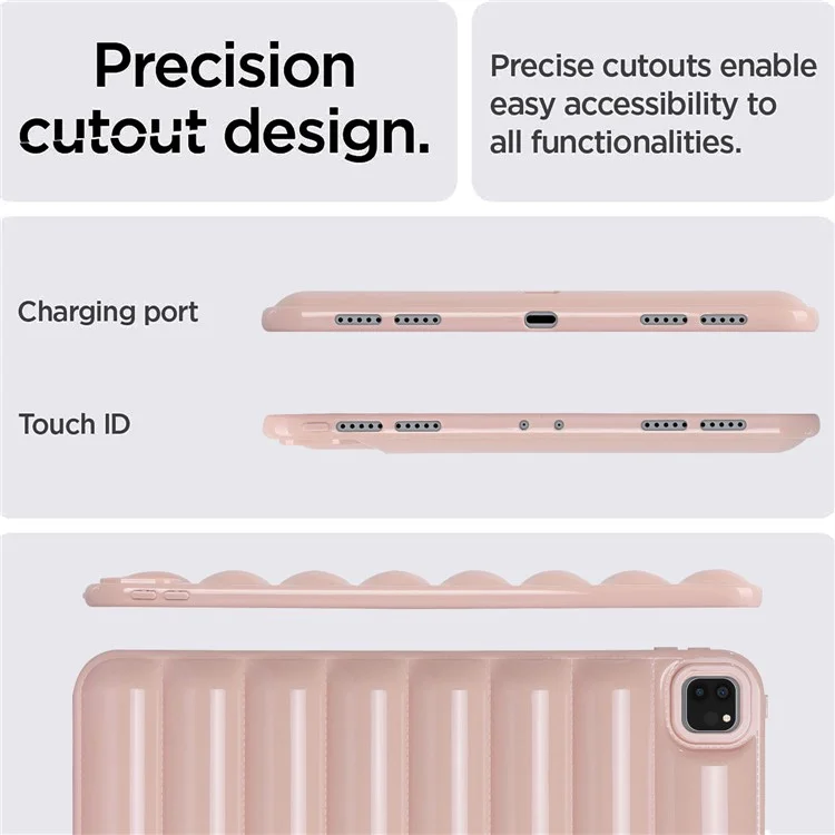 Para iPad Pro 12.9 (2021) / (2020) / (2022) Capa a prova de choques para tablet Down Jacket Texture Soft TPU - Rosa