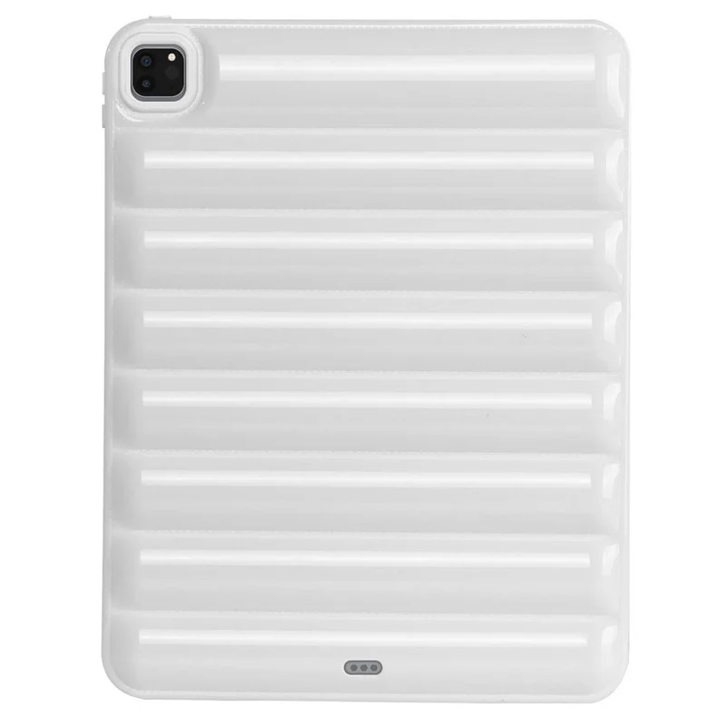Obudowa na iPad Pro 12,9 (2021) / (2020) / (2022) odporna na wstrząsy, tekstura kurtki puchowej, miękka obudowa z TPU - Biały