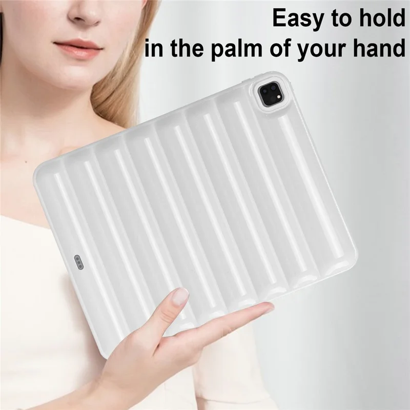 Obudowa na iPad Pro 12,9 (2021) / (2020) / (2022) odporna na wstrząsy, tekstura kurtki puchowej, miękka obudowa z TPU - Biały