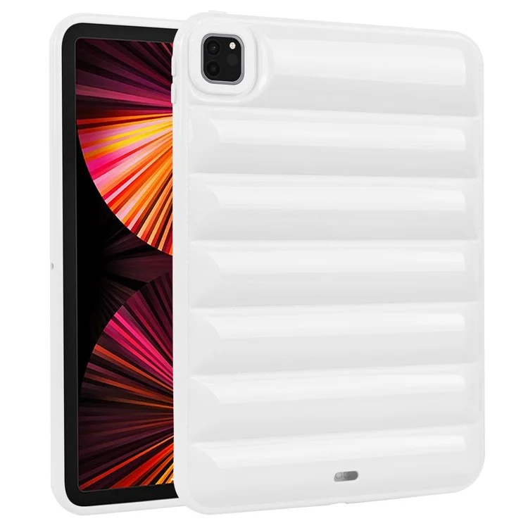 Pour iPad Pro 11 (2020) / (2021) / (2022) Anti-Poussière Candy Color Tablet Shell Case Down Jacket TPU Cover - Blanc