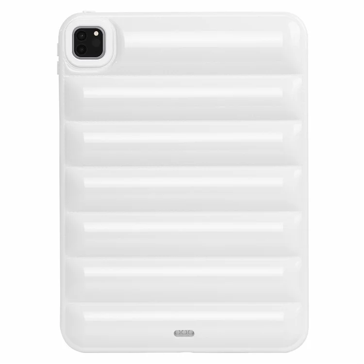 Pour iPad Pro 11 (2020) / (2021) / (2022) Anti-Poussière Candy Color Tablet Shell Case Down Jacket TPU Cover - Blanc