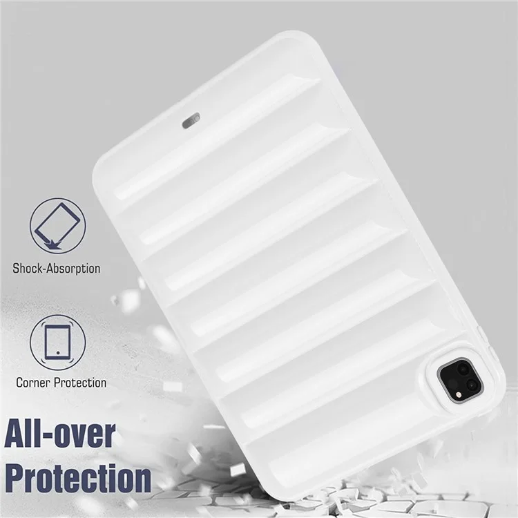 Pour iPad Pro 11 (2020) / (2021) / (2022) Anti-Poussière Candy Color Tablet Shell Case Down Jacket TPU Cover - Blanc