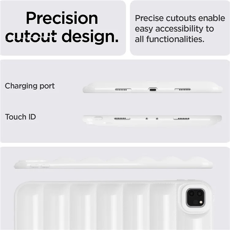 Pour iPad Pro 11 (2020) / (2021) / (2022) Anti-Poussière Candy Color Tablet Shell Case Down Jacket TPU Cover - Blanc