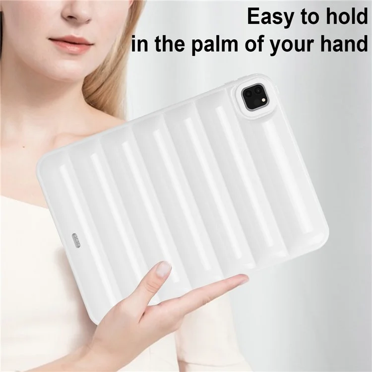 Pour iPad Pro 11 (2020) / (2021) / (2022) Anti-Poussière Candy Color Tablet Shell Case Down Jacket TPU Cover - Blanc