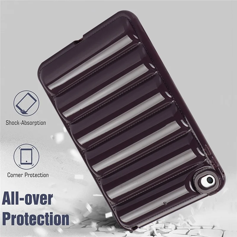 For iPad mini 4 / iPad mini (2019) 7.9 inch Anti-Scratch Tablet Case Down Jacket Texture Soft TPU Shell - Wine Red