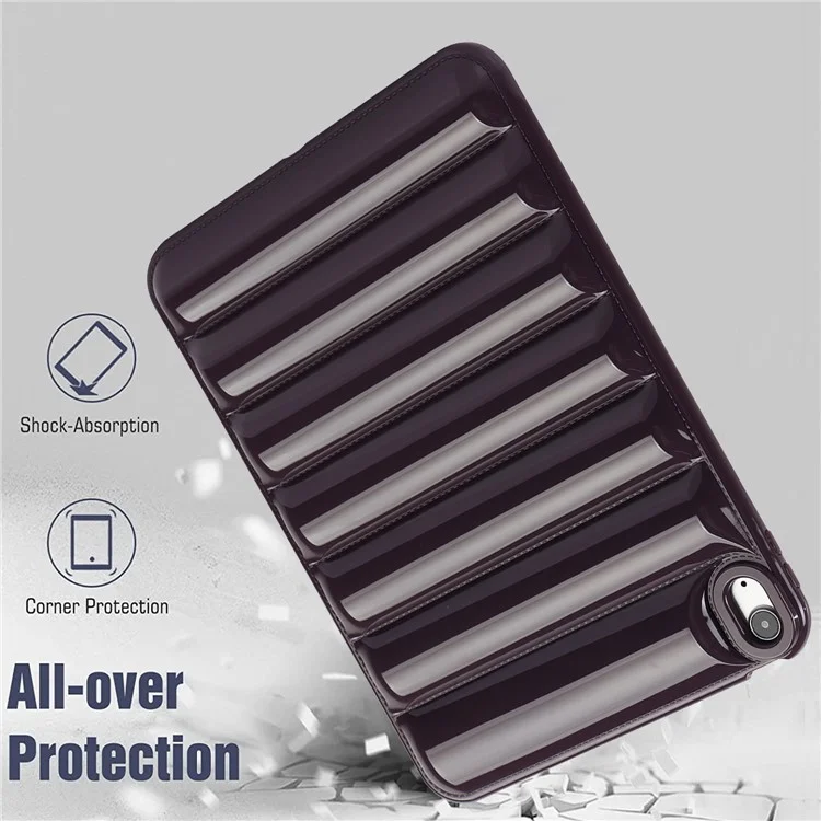 Down Jacket Texture Soft TPU Cover For iPad Air (2020) / (2022) Candy Color Tablet Case - Wine Red