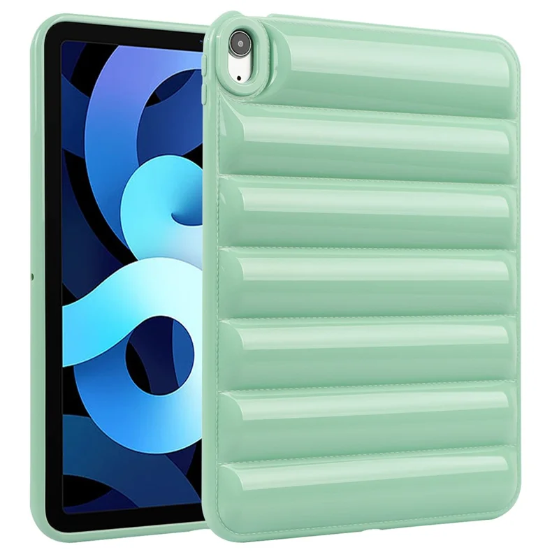 Down Jacket Texture Soft TPU Cover For iPad Air (2020) / (2022) Candy Color Tablet Case - Green
