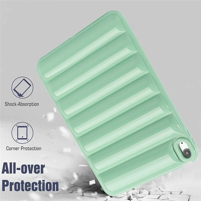Down Jacket Texture Soft TPU Cover For iPad Air (2020) / (2022) Candy Color Tablet Case - Green