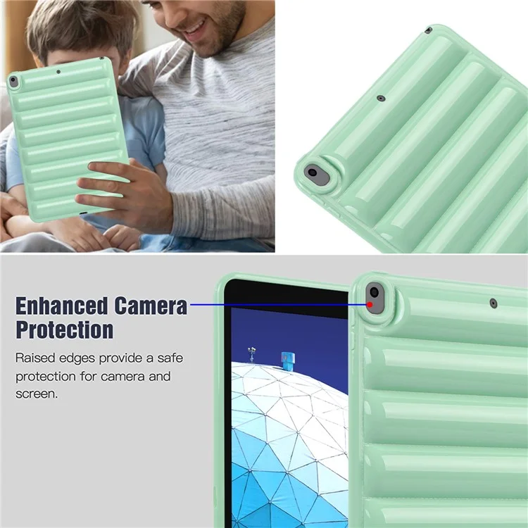 Tablet-Schutzhülle für iPad Air 10,5 Zoll (2019) Candy-Farbene Daunenjacken-Textur Weiche TPU-Abdeckung - Grün