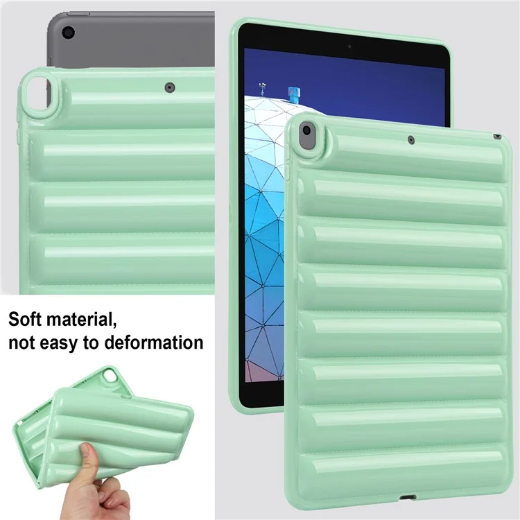 Tablet-Schutzhülle für iPad Air 10,5 Zoll (2019) Candy-Farbene Daunenjacken-Textur Weiche TPU-Abdeckung - Grün