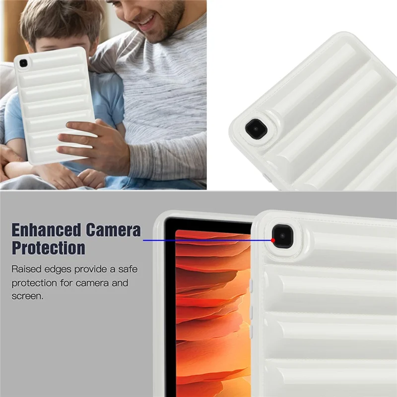 Per Samsung Galaxy Tab A7 10.4 (2020) / (2022) T505 / T500 Candy Color TPU Tablet Case Giacca a Vento Texture Cover - Bianco