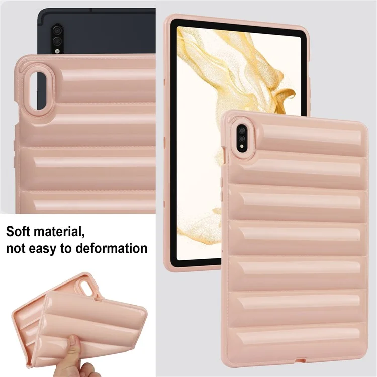Per Samsung Galaxy Tab S7 / S8 / T870 / X700 Tablet Soft TPU Cover Case Down Jacket Shell - Rosa