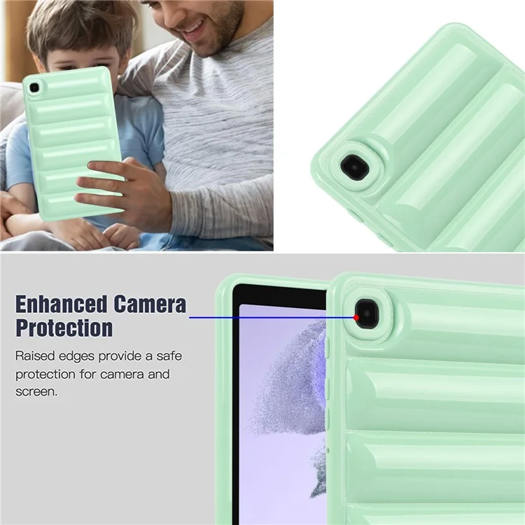 Pour Samsung Galaxy Tab A7 Lite 8.7 pouces T225 / T220 Étui de protection anti-rayures pour tablette en forme de veste doudoune en TPU - Vert