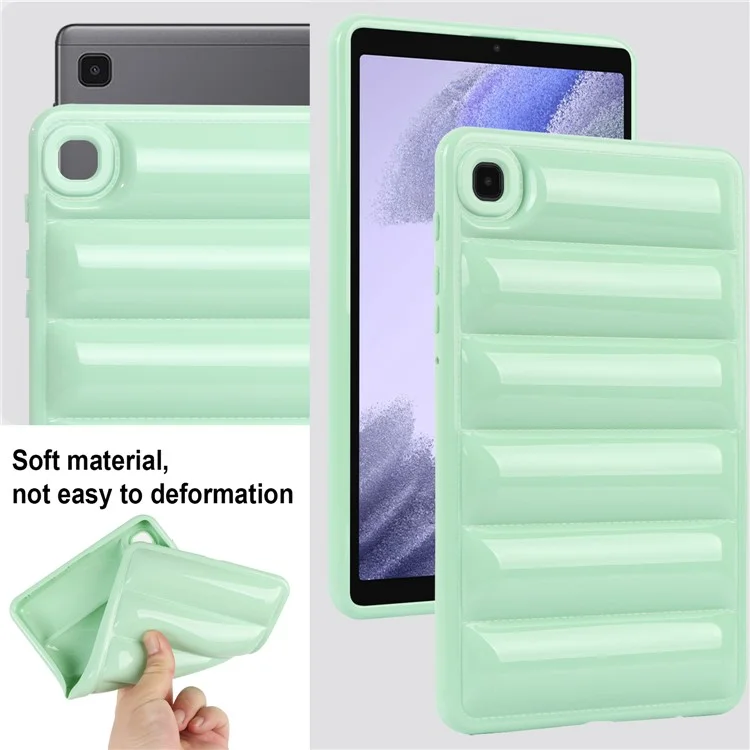 Pour Samsung Galaxy Tab A7 Lite 8.7 pouces T225 / T220 Étui de protection anti-rayures pour tablette en forme de veste doudoune en TPU - Vert