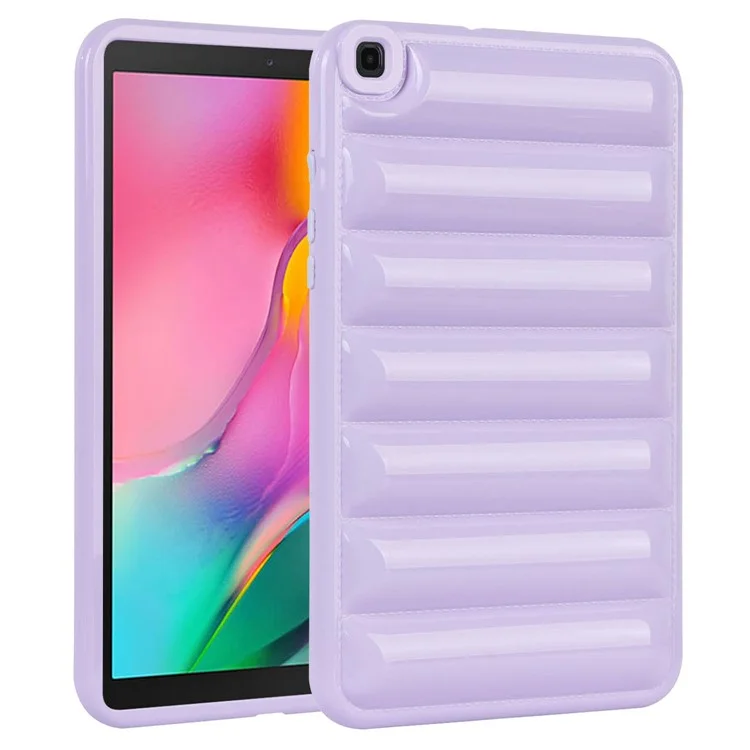 Für Samsung Galaxy Tab A 8.0 (2019) SM-T290 (Wi-Fi) / SM-T295 (LTE) TPU Tablet Case Down Jacke Textur Cover - Lila