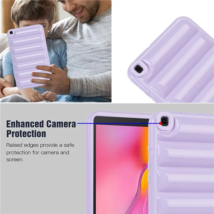Pour Samsung Galaxy Tab A 8.0 (2019) SM-T290 (Wi-Fi) / SM-T295 (LTE) Étui Tablette TPU Texture Veste Matelassée - Violet
