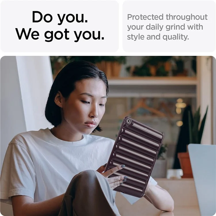 Para iPad 10.2 (2021) / (2019) / (2020) Candy Color Tablet Protective Case Down Jacket Texture Soft TPU Cover - Wine Red