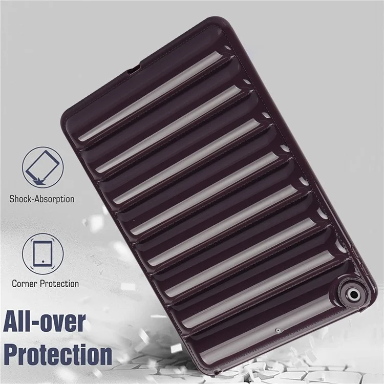 Para iPad 10.2 (2021) / (2019) / (2020) Candy Color Tablet Protective Case Down Jacket Texture Soft TPU Cover - Wine Red