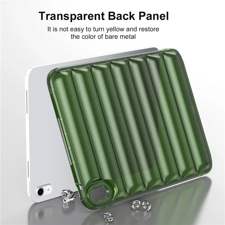 TPU Tablet Case for iPad (2025) / 10.9 (2022) Shockproof Case Soft Puffer Down Jacket Design Back Cover - Green