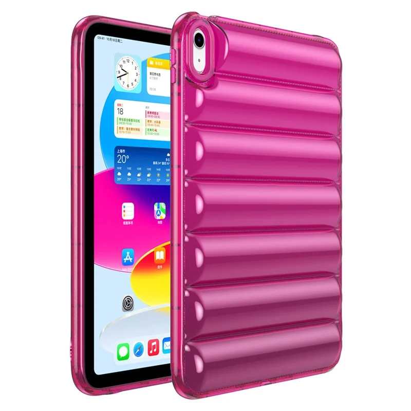 For iPad mini (2024) / mini (2021) 8.3 inch Soft TPU Tablet Case Anti-Drop Down Jacket Design Back Cover - Rose