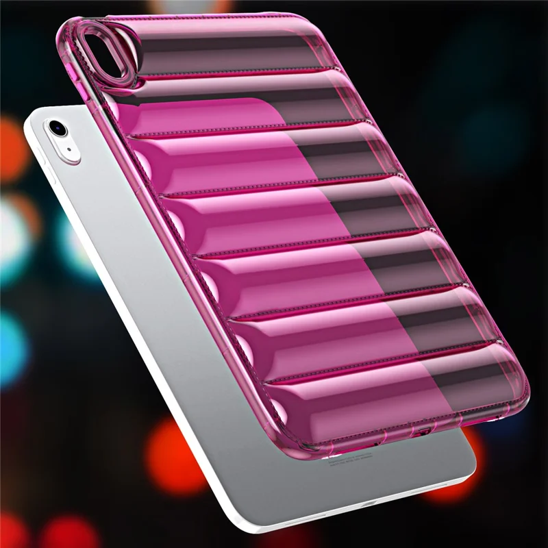 For iPad mini (2024) / mini (2021) 8.3 inch Soft TPU Tablet Case Anti-Drop Down Jacket Design Back Cover - Rose