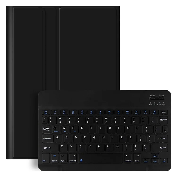 Para Oppo Pad 2 Leather Stand Tablet Case com Teclado Sem Fio Magnético Destacável (Sem Touchpad) - Preto