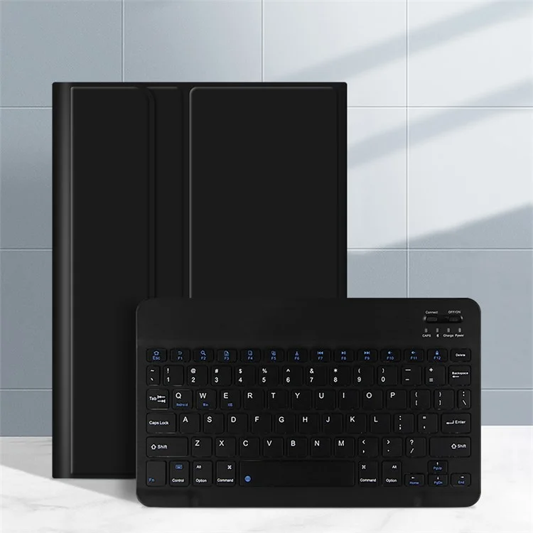 Para Oppo Pad 2 Leather Stand Tablet Case com Teclado Sem Fio Magnético Destacável (Sem Touchpad) - Preto