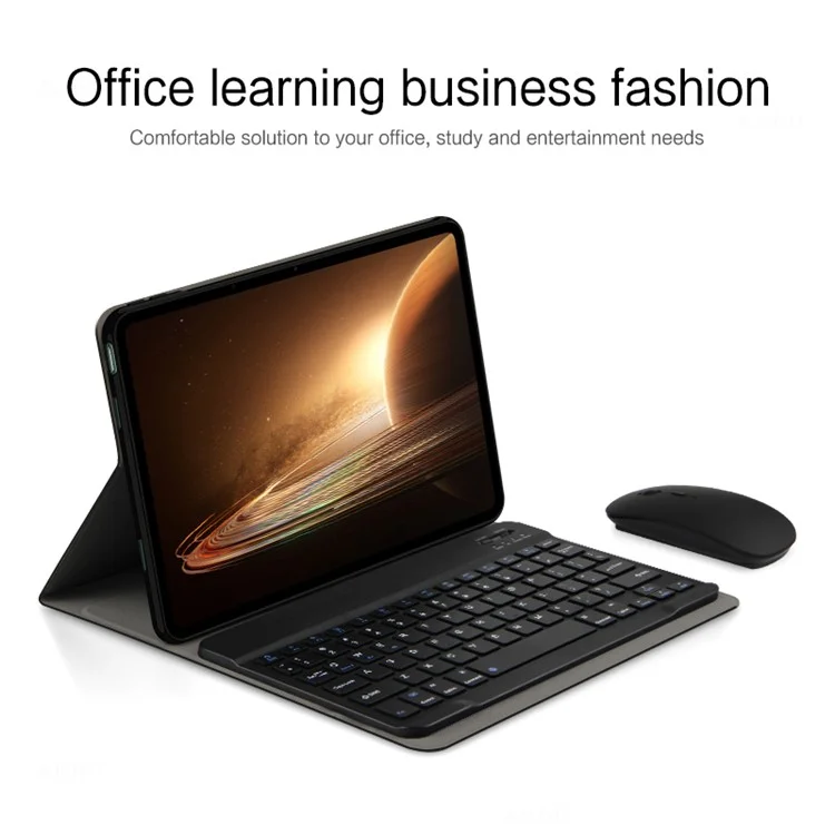 Para Oppo Pad 2 Leather Stand Tablet Case com Teclado Sem Fio Magnético Destacável (Sem Touchpad) - Preto