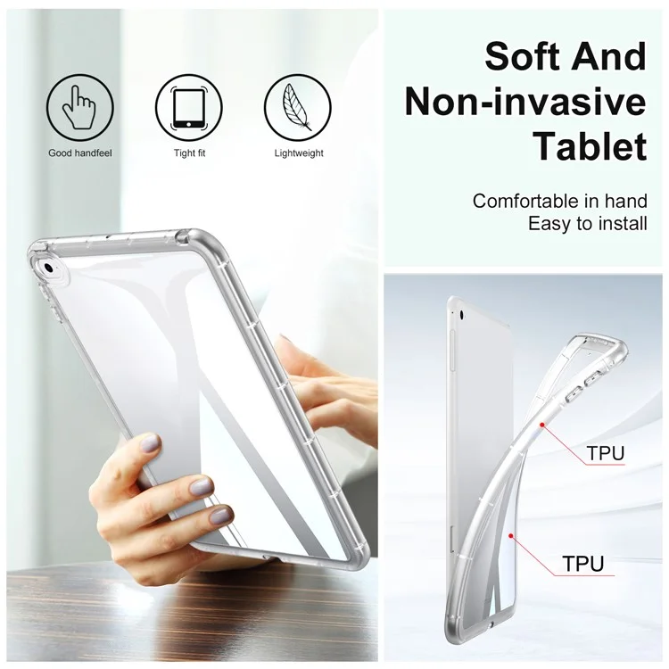 Para iPad mini 4 / Mini (2019) 7,9 Polegadas Acrílico+capa de Tablet Tpu Tampa de Tablet Transparente - Transparente