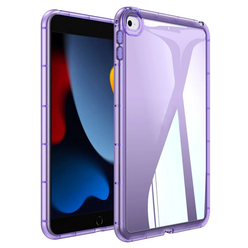 For iPad mini 4 / mini (2019) 7.9 inch TPU Tablet Case Transparent Protective Cover - Light Purple
