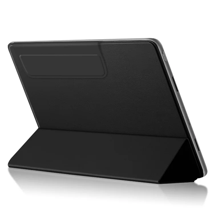 For Oppo Pad 2 PU Leather Tablet Case Magnetic Tri-fold Stand Protective Cover - Black